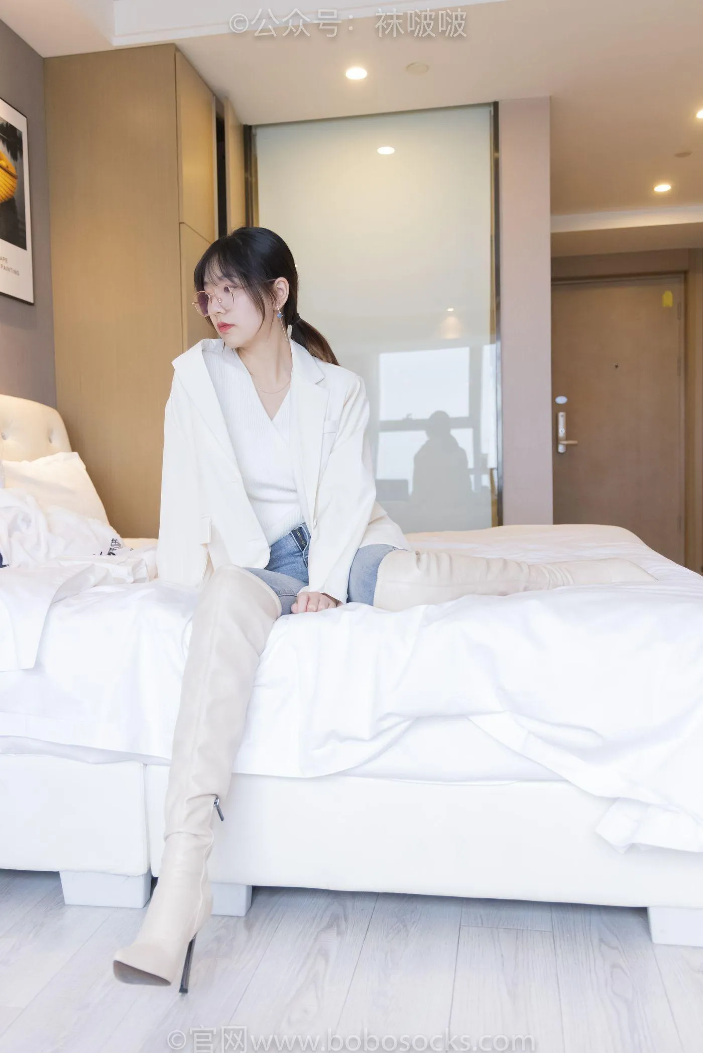 [BoBoSocks袜啵啵]NO.050 小甜豆-高跟长靴、白棉袜 [175P]插图4